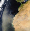 tormenta de arena del sahara sobre Canarias